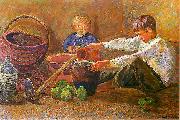 Zygmunt Waliszewski Boys and still life. painting